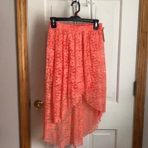 Nylon mini with lace material over it
